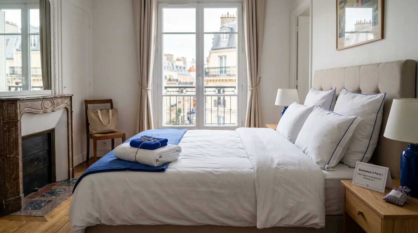 Logement Airbnb préparé avec linge propre pour un check-out à Lyon
