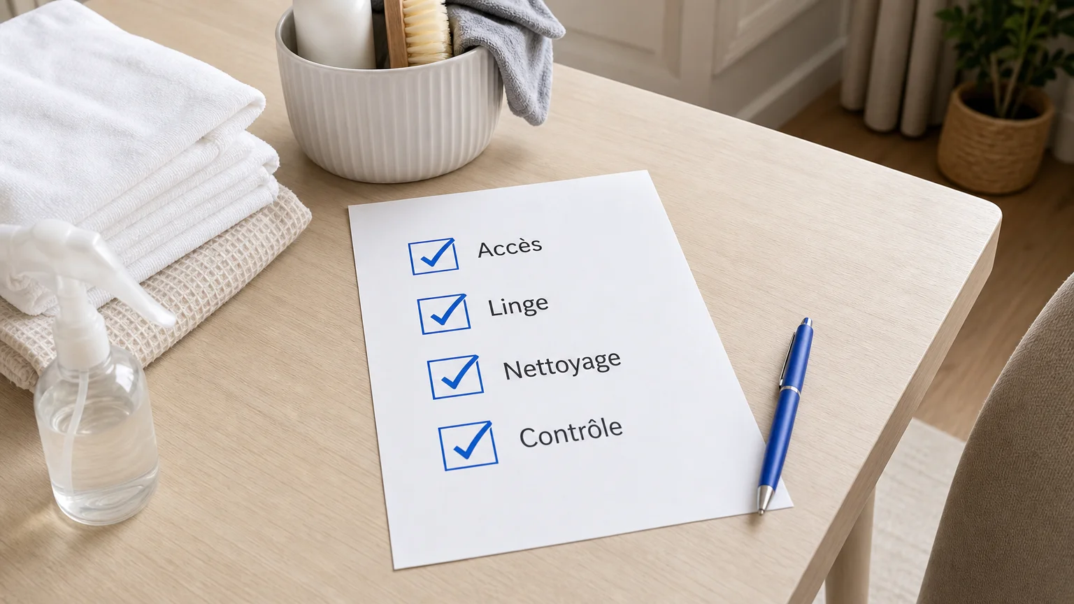 Checklist en français pour organiser une rotation de ménage Airbnb